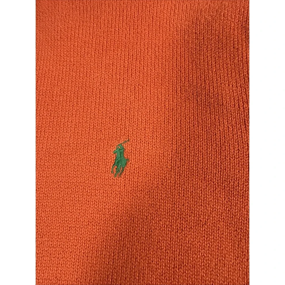 Polo Ralph Lauren Sweater Men's XL Orange Pony Pullover 1/4 Zip Classic Cotton - Picture 3 of 8
